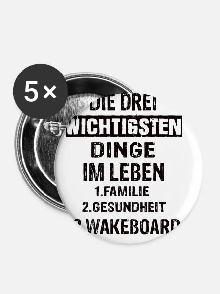 Wakeboard - Buttons klein 25 mm (5er Pack) - Weiß