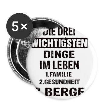 Berge - Buttons klein 25 mm (5er Pack) - Weiß - Vorne