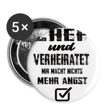 Chef und Verheiratet - Buttons klein 25 mm (5er Pack) - Weiß - Vorne