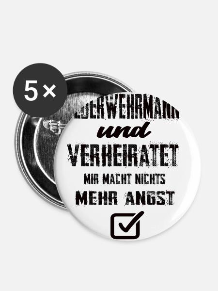 Feuerwehrmann - Buttons klein 25 mm (5er Pack) - Weiß
