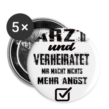 Arzt und Verheiratet - Buttons klein 25 mm (5er Pack) - Weiß - Vorne