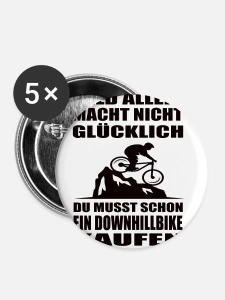 Downhill - Buttons klein 25 mm (5er Pack) - Weiß