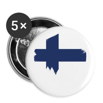 Träume von Finnland Flagge Urlaub Geschenk - Buttons klein 25 mm (5er Pack) - Weiß - Vorne
