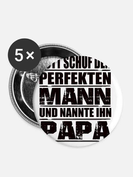 Papa - Buttons klein 25 mm (5er Pack) - Weiß