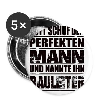Bauleiter - Buttons klein 25 mm (5er Pack) - Weiß - Vorne