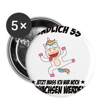 55 Geburtstag Positive Sprüche Zum 55 geburtstag - Buttons klein 25 mm (5er Pack) - Weiß - Vorne