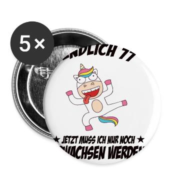 77 Geburtstag Positive Sprüche Zum 77 geburtstag - Buttons klein 25 mm (5er Pack) - Weiß - Vorne
