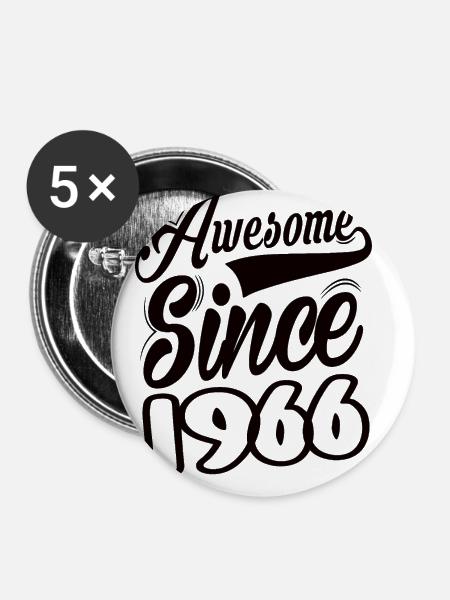 Awesome Since 1966 - Buttons klein 25 mm (5er Pack) - Weiß