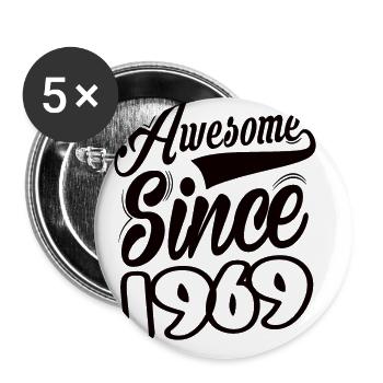 Awesome Since 1969 - Buttons small 1''/25 mm (5-pack) - white - Front