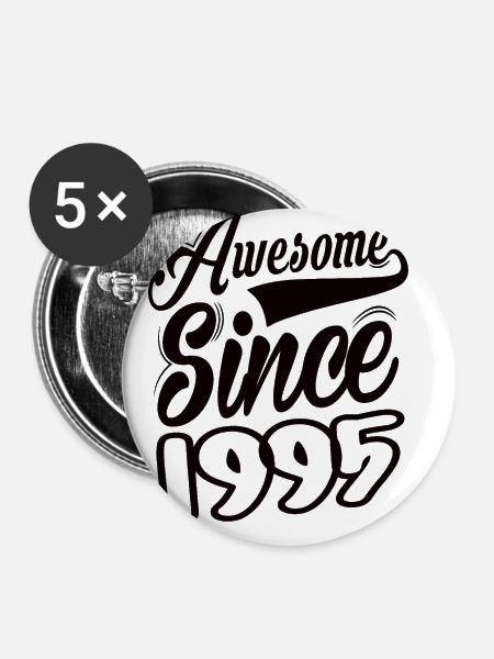 Awesome Since 1995 - Buttons klein 25 mm (5er Pack) - Weiß