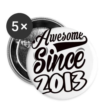 Awesome Since 2013 - Buttons klein 25 mm (5er Pack) - Weiß - Vorne