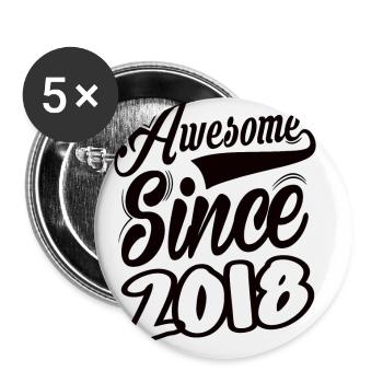 Awesome Since 2018 - Buttons small 1''/25 mm (5-pack) - white - Front