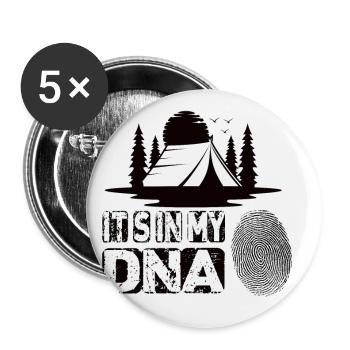 Camping Its In My Dna - Buttons klein 25 mm (5er Pack) - Weiß - Vorne