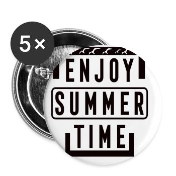 Profitez de l’heure d’été - Lot de 5 petits badges (25 mm) - blanc - Devant