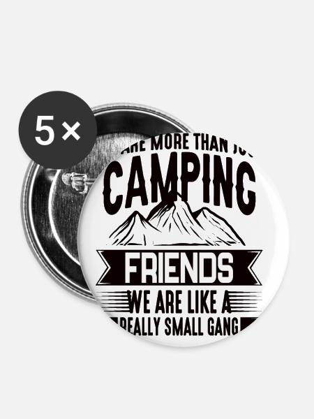 Campingurlaub - Buttons klein 25 mm (5er Pack) - Weiß