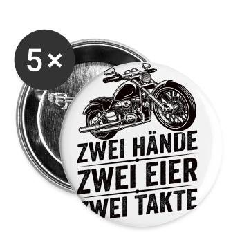 Motorrad Motoradfahrer Moped Biker Bike - Buttons klein 25 mm (5er Pack) - Weiß - Vorne