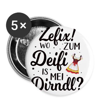 Volksfest Oktober Volksfest Sprüche - Buttons klein 25 mm (5er Pack) - Weiß - Vorne