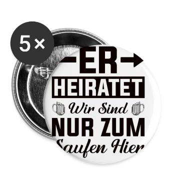 Junggesellenabschied Mann - Buttons klein 25 mm (5er Pack) - Weiß - Vorne