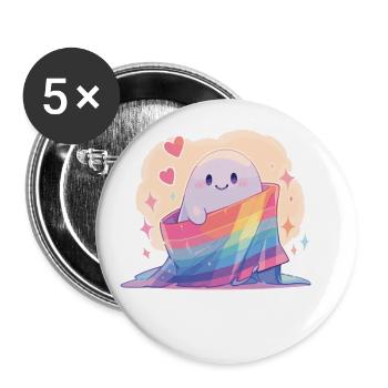 Gespenst Lgbt Geist Lgbt Fahne - Buttons klein 25 mm (5er Pack) - Weiß - Vorne