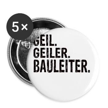 Bauleiter Bester Bauleiter Bauleitung Baubranche - Buttons klein 25 mm (5er Pack) - Weiß - Vorne