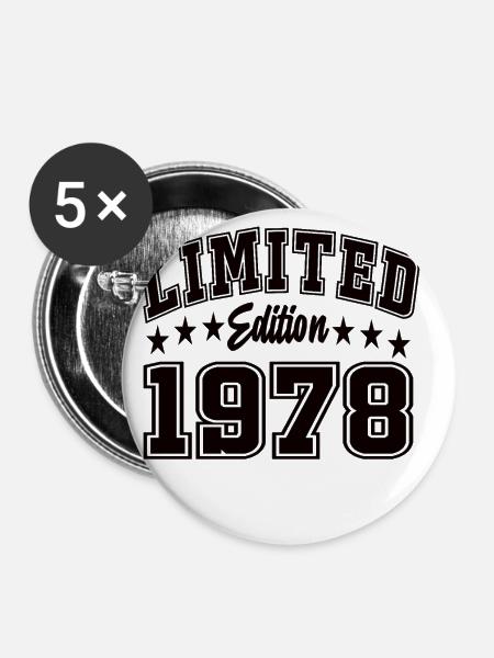 Limited Edition 1978 - Buttons klein 25 mm (5er Pack) - Weiß