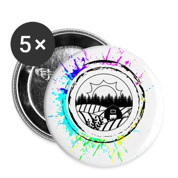 Agriculteur agricole - Lot de 5 petits badges (25 mm) - blanc - Devant