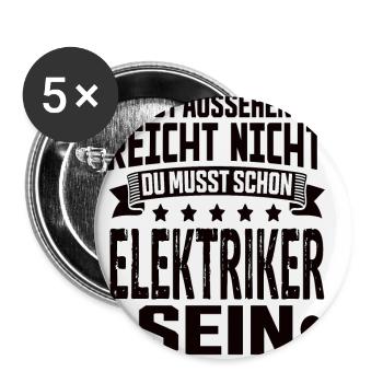 Électricien - Lot de 5 petits badges (25 mm) - blanc - Devant