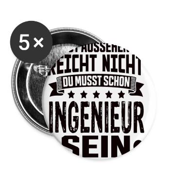 Ingenieur - Buttons klein 25 mm (5er Pack) - Weiß - Vorne