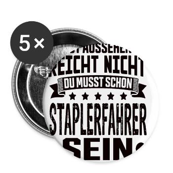 Staplerfahrer Stapler Gabelstapler Staplerfahrerin - Buttons klein 25 mm (5er Pack) - Weiß - Vorne