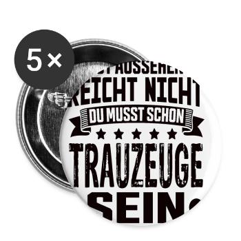 Trauzeuge - Buttons klein 25 mm (5er Pack) - Weiß - Vorne
