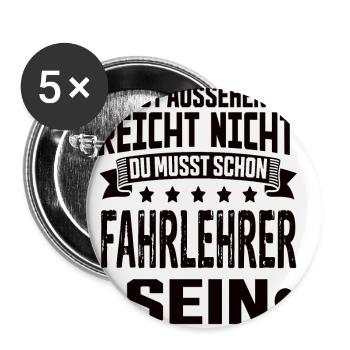 Instructeur d’auto-école - Lot de 5 petits badges (25 mm) - blanc - Devant