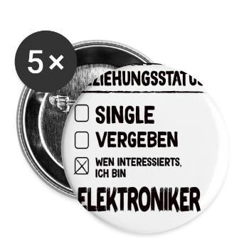 Elektroniker Beziehungsstatus - Buttons klein 25 mm (5er Pack) - Weiß - Vorne