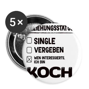 Koch Beziehungsstatus - Buttons klein 25 mm (5er Pack) - Weiß - Vorne