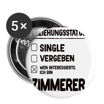 Zimmerer Beziehungsstatus - Buttons klein 25 mm (5er Pack) - Weiß - Vorne