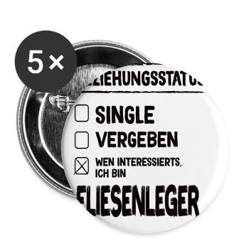 Fliesenleger Beziehungsstatus Fliesenleger Beruf - Buttons klein 25 mm (5er Pack) - Weiß - Vorne