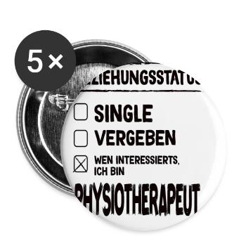 Physiotherapeut Beziehungsstatus Physiotherapie - Buttons klein 25 mm (5er Pack) - Weiß - Vorne