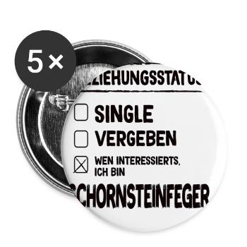 Schornsteinfeger Beziehungsstatus Kaminfeger - Buttons klein 25 mm (5er Pack) - Weiß - Vorne