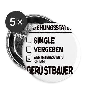 Gerüstbauer Beziehungsstatus Gerüstbauer Gerüstbau - Buttons klein 25 mm (5er Pack) - Weiß - Vorne