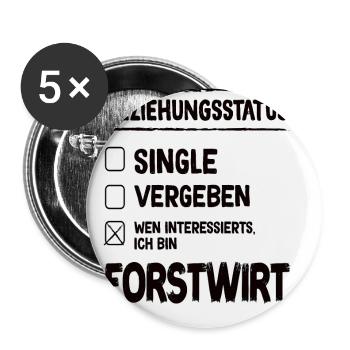 Forstwirt Beziehungsstatus Forstwirt Waldarbeiter - Buttons klein 25 mm (5er Pack) - Weiß - Vorne