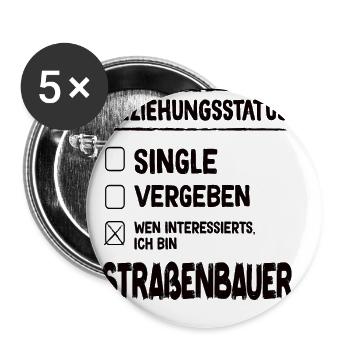 Straßenbauer Beziehungsstatus Straßenbau Beruf - Buttons klein 25 mm (5er Pack) - Weiß - Vorne