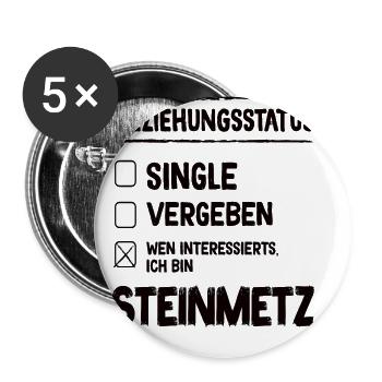 Steinmetz Beziehungsstatus Steinmetz Beruf - Buttons klein 25 mm (5er Pack) - Weiß - Vorne