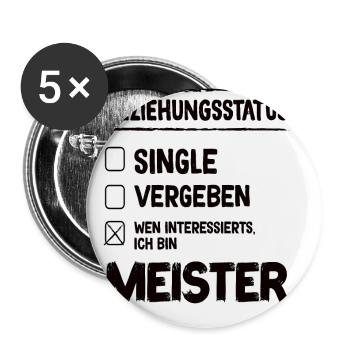 Meister Beziehungsstatus Meister Handwerk - Buttons klein 25 mm (5er Pack) - Weiß - Vorne