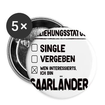 Saarländer Beziehungsstatus Saarland Saarländer - Buttons klein 25 mm (5er Pack) - Weiß - Vorne