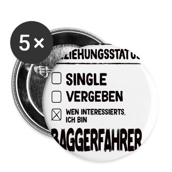 Baggerfahrer Beziehungsstatus Baggerfahrer Bagger - Buttons klein 25 mm (5er Pack) - Weiß - Vorne