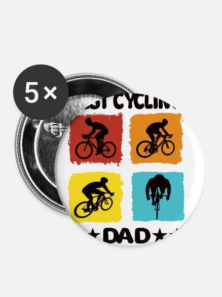 Best Cycling Dad - Buttons klein 25 mm (5er Pack) - Weiß