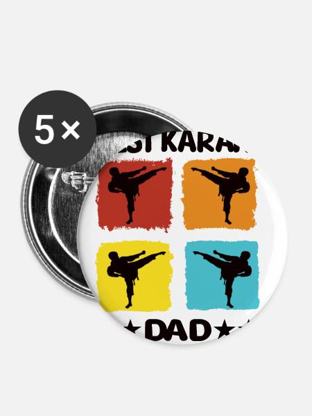 Best Karate Dad - Buttons klein 25 mm (5er Pack) - Weiß