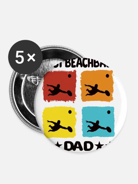 Best Beachball Dad - Buttons klein 25 mm (5er Pack) - Weiß