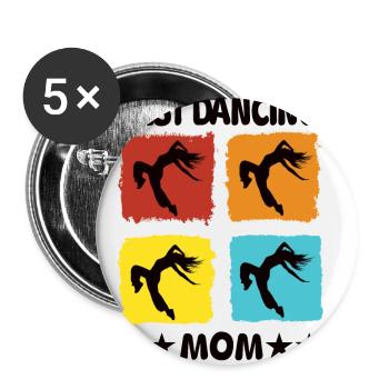 Best Dancing Mom - Buttons klein 25 mm (5er Pack) - Weiß - Vorne