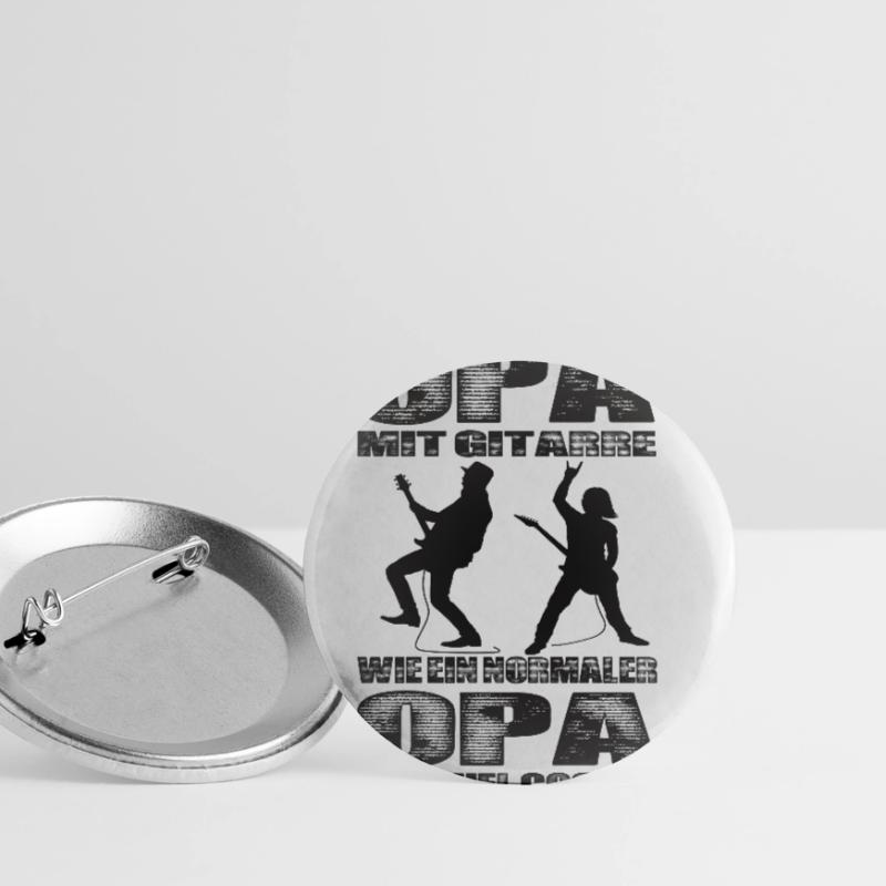 Papy avec une guitare comme un papi normal, mais en plus cool Lot de 5 petits badges (25 mm)