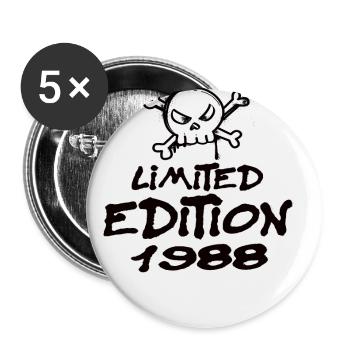 Limited Edition 1988 Birthday Born 1988 - Buttons small 1''/25 mm (5-pack) - white - Front